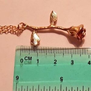 Gold Rose Charm Necklace with extender chain
